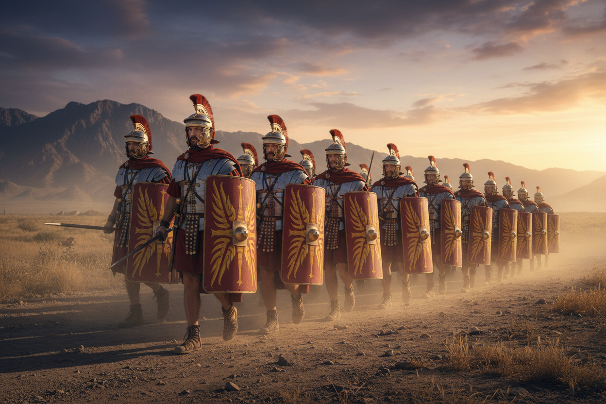 Римские легионеры в боевом строю