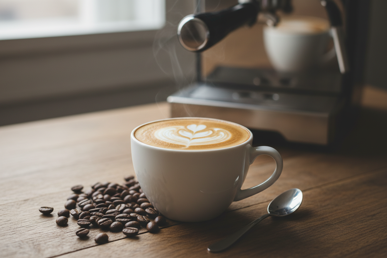 Идеально приготовленный капучино с латте-артом