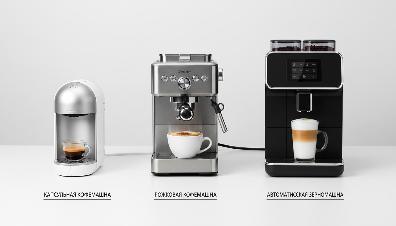 Сравнение типов кофемашин: капсульная, рожковая и автоматическая