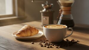 Кофе - красивая чашка свежесваренного кофе