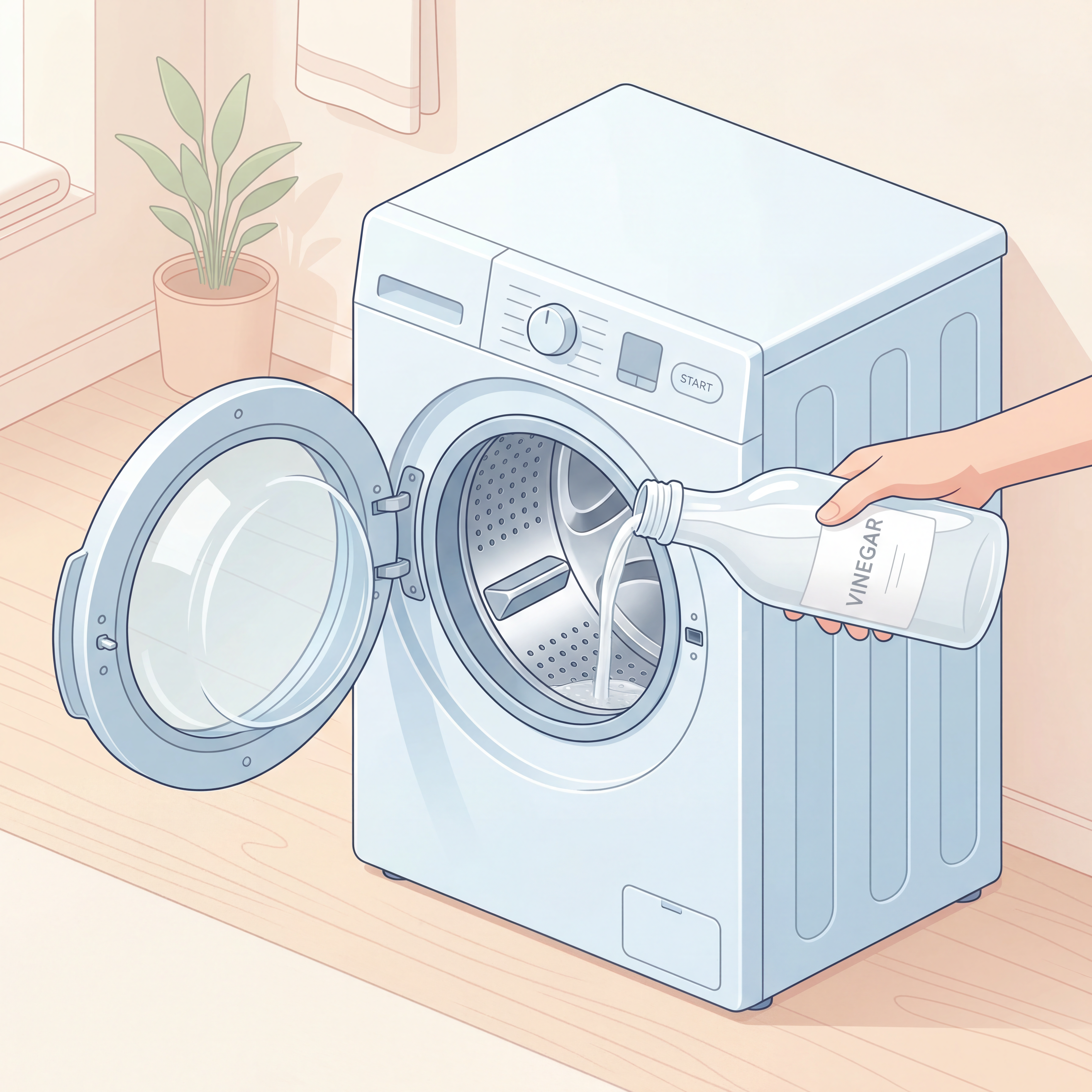 Добавление уксуса в барабан