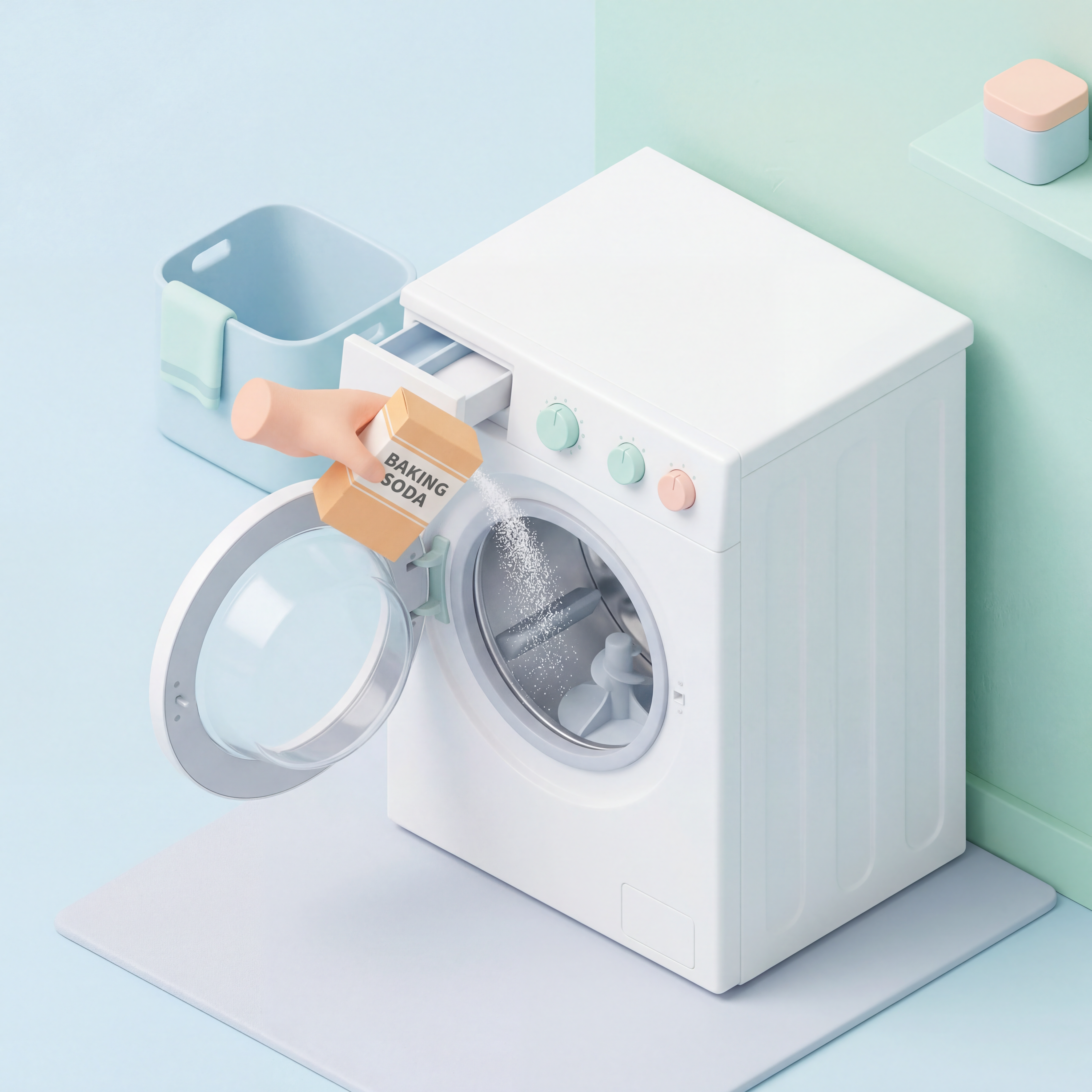 Добавление соды в барабан